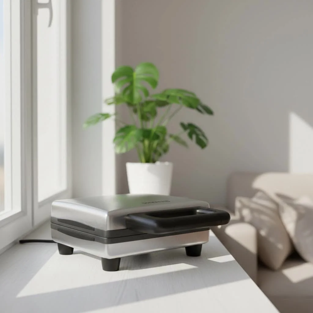 Press sandwich maker with a toasted sandwich